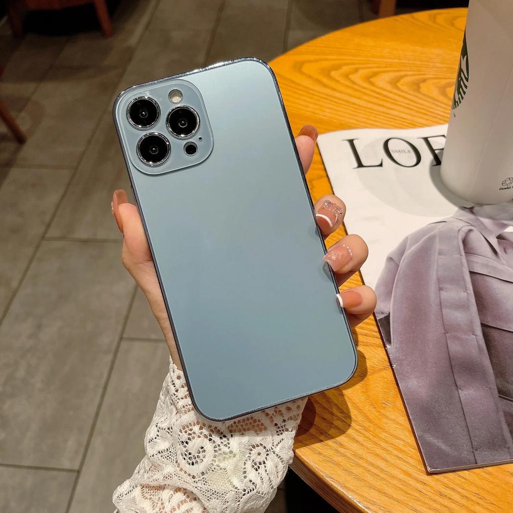 Husă de telefon premium colorată potrivită pentru iPhone 16 15 14 13 promax 12 11 anti-amprentă carcasă dură din PC galvanizată