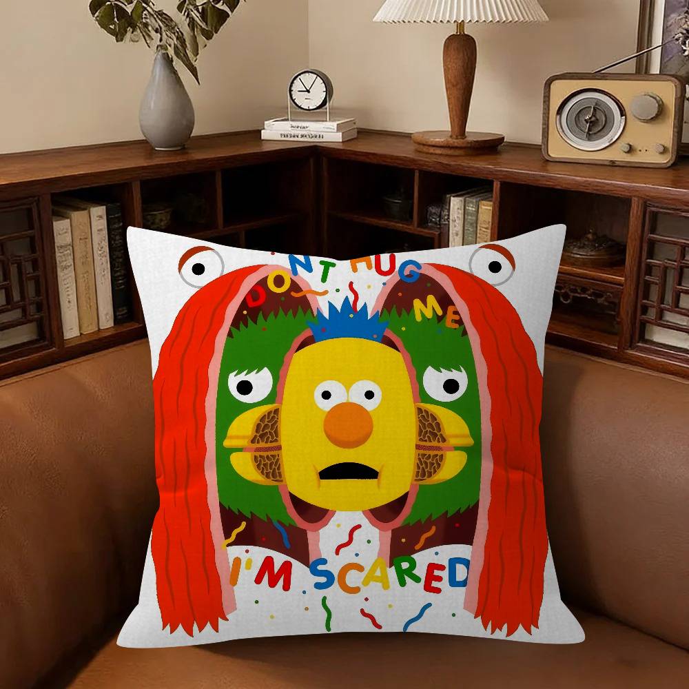 Dont Hug Me Im SScared Pillow Covers Cartoon Sofa Decorative Home Doublesided Printing Short Plush Cute Cushion Cover