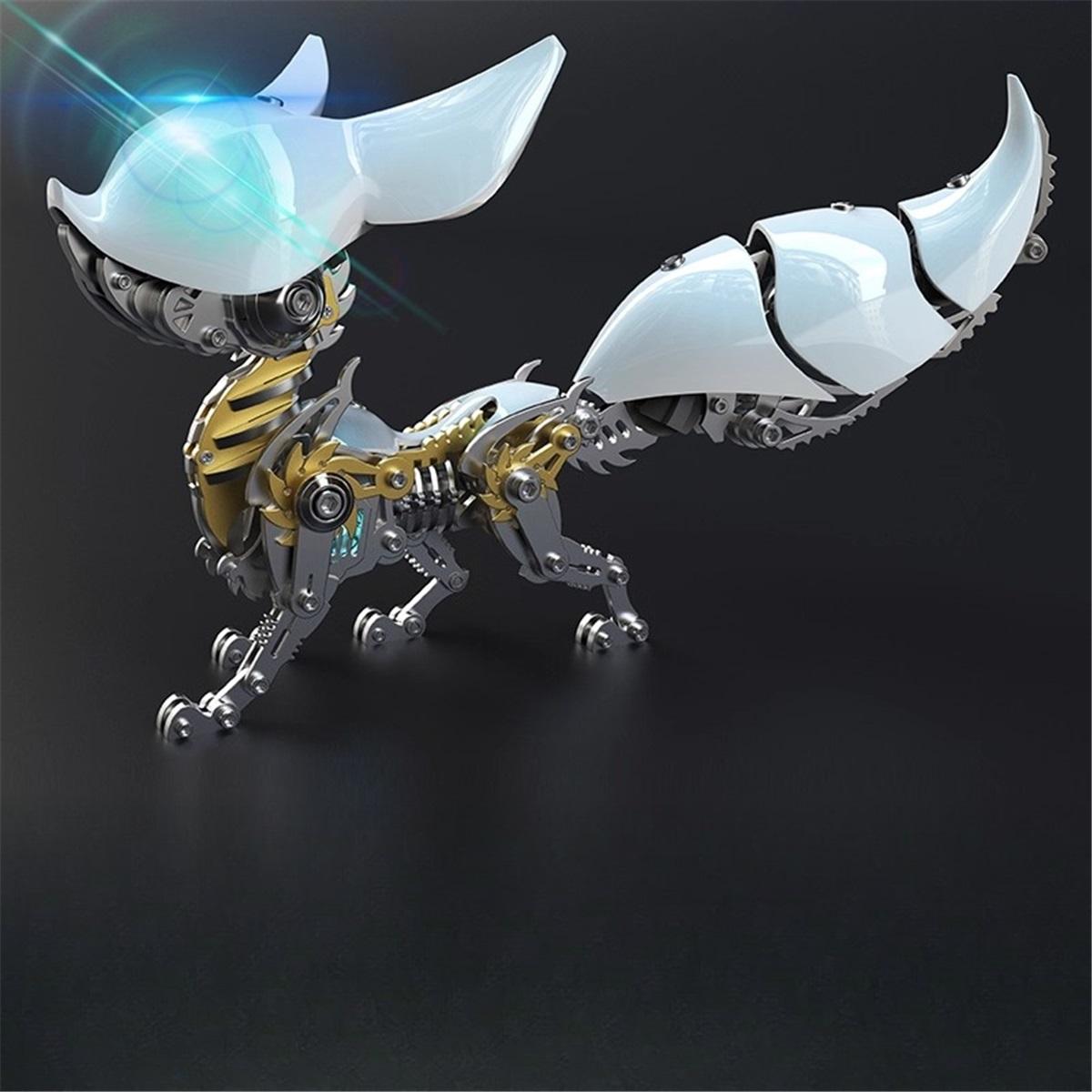 3D Metal Puzzle Mechanical Fox Model Set Steampunk Mechanical Puzzle Assembly Toy Handmade Birthday Gift