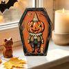 Fall Farmhouse Tabletop Centerpiece Vintage Halloween Wooden Decor, Cat Mummy Skeleton Figurines, Decorative Signs for Fireplace Shelf Mantel