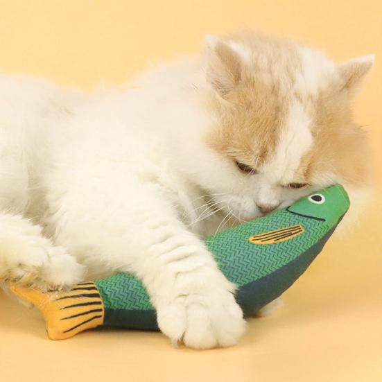 2 Pcs Catnip Fish Cat Toy for Indoor Cats Interactive Kitten Chew Kicker Toy with Crinkle Sound Simulation Fish Shape Stuffed Cat Toy for Bored Relief
