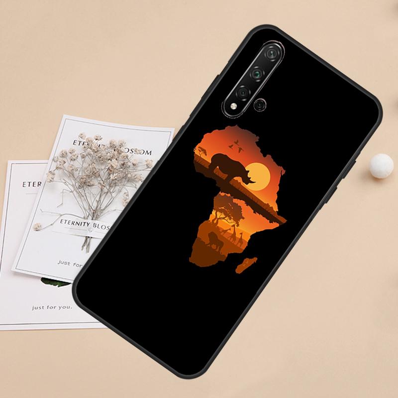 Africa Map For Huawei Nova 8i 7i 11i 12i 12s 9 10 SE Y60 Y61 Y70 Y72 Y73 Y90 Y91 P20 P40 P30 Lite Case