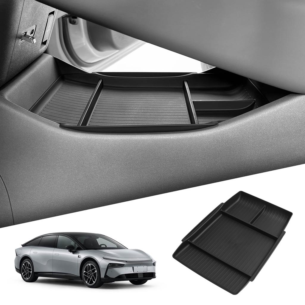 Smabee for Xpeng P7+ 2024-2026 Center Control Lower Storage Box Car Tray Interior Accessories Organizer Tidying TPE Black