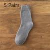 5 Pairs of Thickened and Fleece Warm Loop Socks, Mid-calf Sweat-absorbing and Breathable, Suitable for Both Men and Women, Versatile Towel Socks