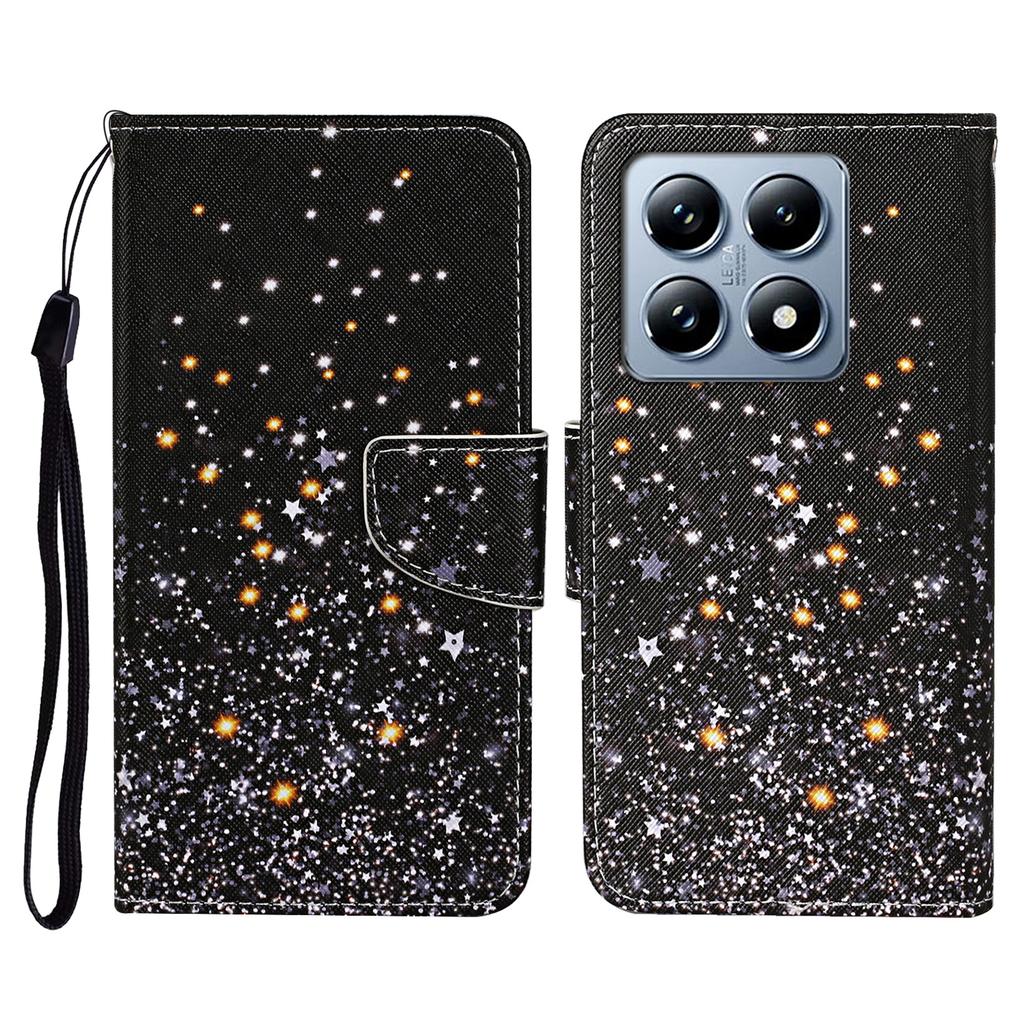 For Xiaomi 14T Case Pattern Printing Protective Leather Folio Phone Cover -  Chrysanthemum