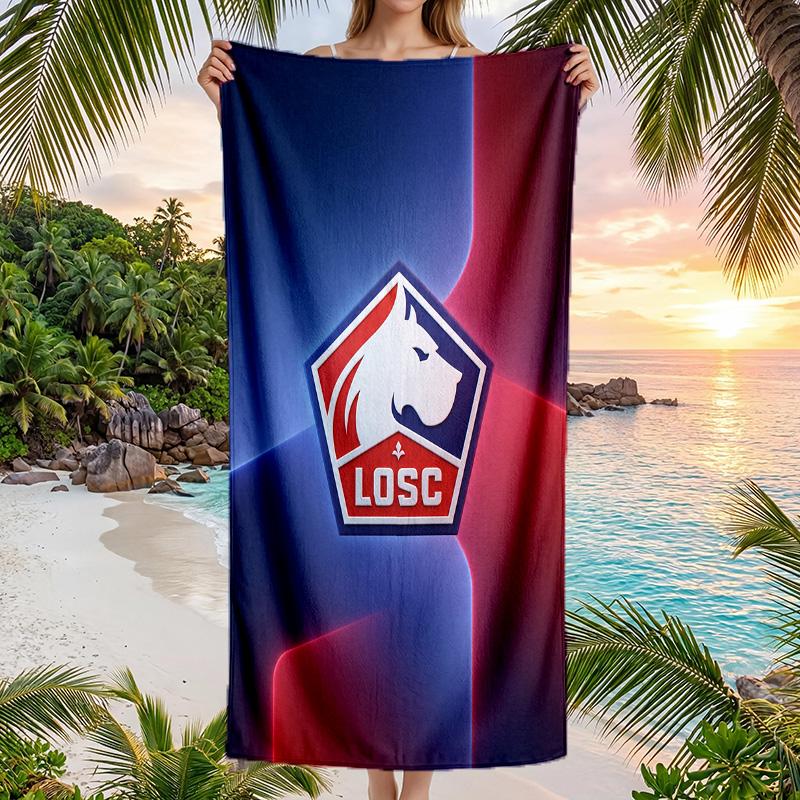 LOSC Lille FC Print Quick Dry Beach Towel Microfiber Absorbent Portable Travel Swimming Towel