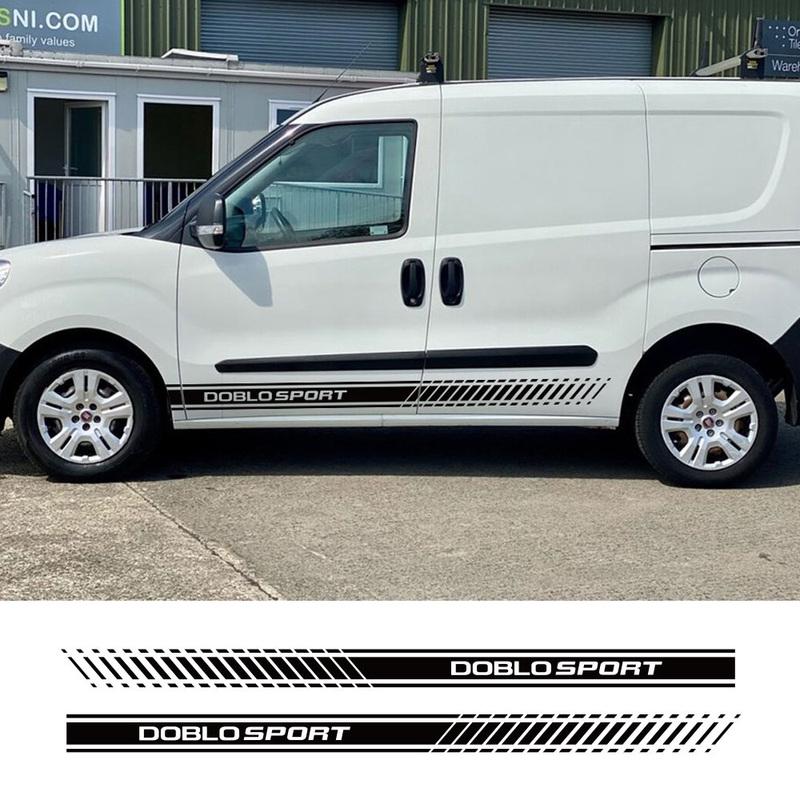 For Fiat Doblo Cargo Maxi Camper Van Car Door Stickers Sport Stripes Graphics Styling Vinyl Decor Decals Auto Tuning Accessories