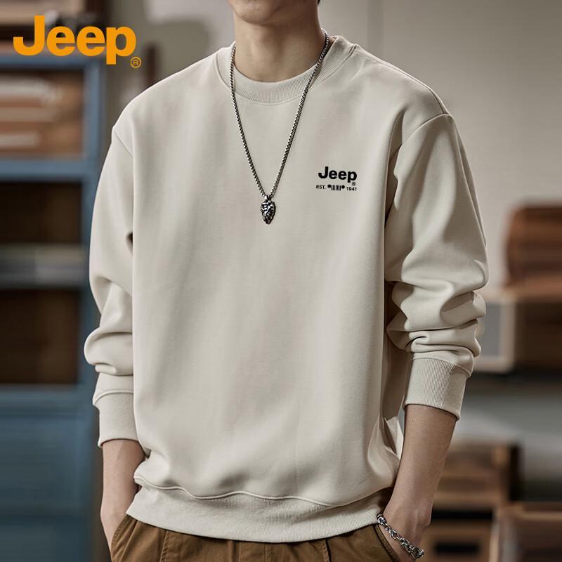 Jeep Men's Loose Fit Round Neck Sweatshirt