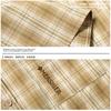 Apricot texture plaid short-sleeved shirt men's and women's loose casual vintage couple's top jacket ins tide