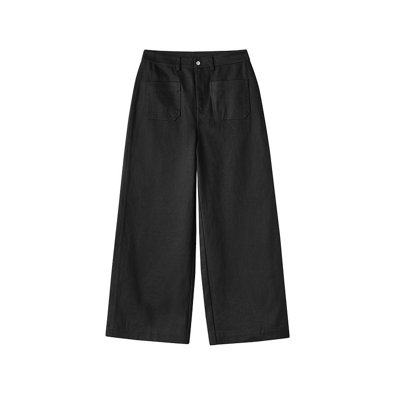 Skechers Diamond Series Comfortable Loose Wide-Leg Casual Pants Women bottoms Carbon-Black L324W119-0018 S