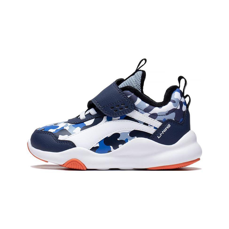 

Li Ning Детские удобные повседневные нескользящие износостойкие низкие повседневные кроссовки Детские кроссовки Белый Синий YKNS146-1 25