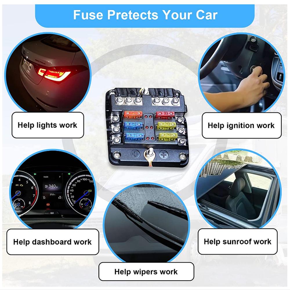 100pcs Standard Car Fuses 2A 3A 5A 7.5A 10A 15A 20A 25A 30A 35A Free Matching Choice Car Fuses Blade Fuses for RV/Truck/SUV Fuse Holders1