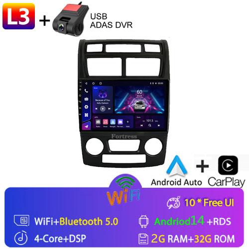 Fortress  Android 10 Car Radio For Kia Sportage 2 2004 2005 2006 2007-2010 Android Auto Multimedia Player Stereo BT 2din DVD HU