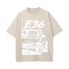 Retro Washed Vintage T-Shirt High Quality T Shirts E36 T-Shirt Summer Oversized Short Sleeve Clothes Cotton Loose Street Tops