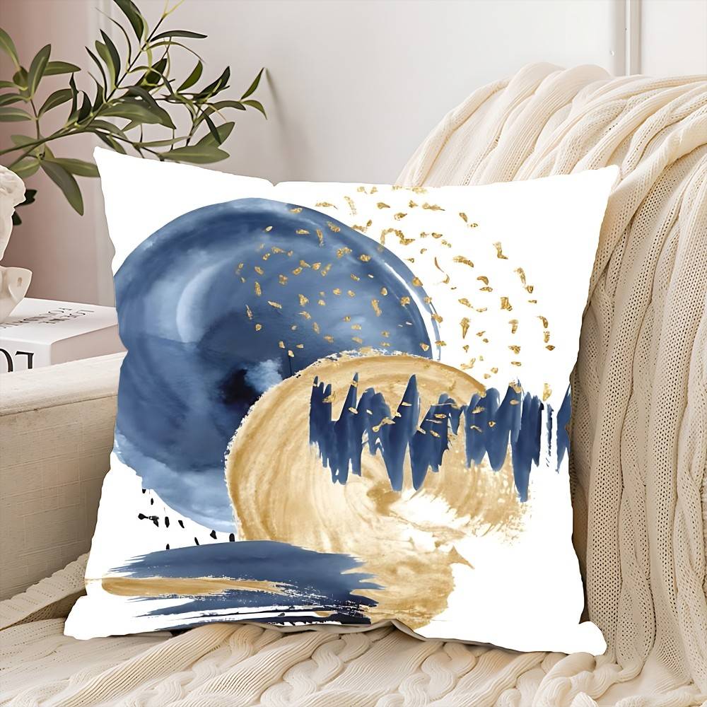 Blue Nordic Geometric Pillow Case Cushion Cover Soft Cute Throw Pillow Case For Car Sofa Pillowcase Polyester With Zipper