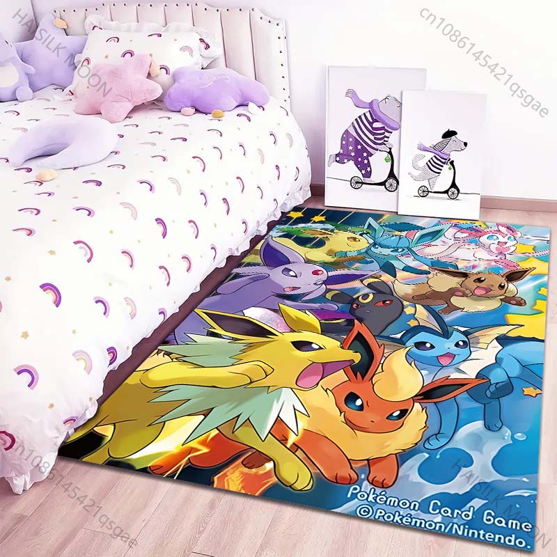 Classic 17 Styles P-Pokemon Eevee Cartoon Carpets Rug for Living Room Bedroom Bedside Floor Mat Area Rug Home Decor Potdemiel