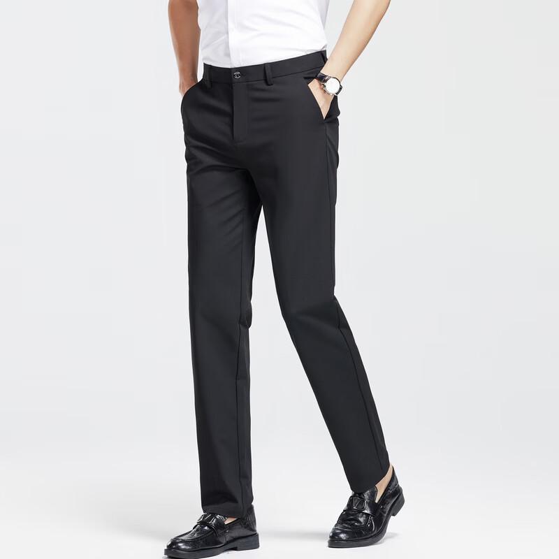 LangSha Men's Premium Straight-Leg Business Casual Pants