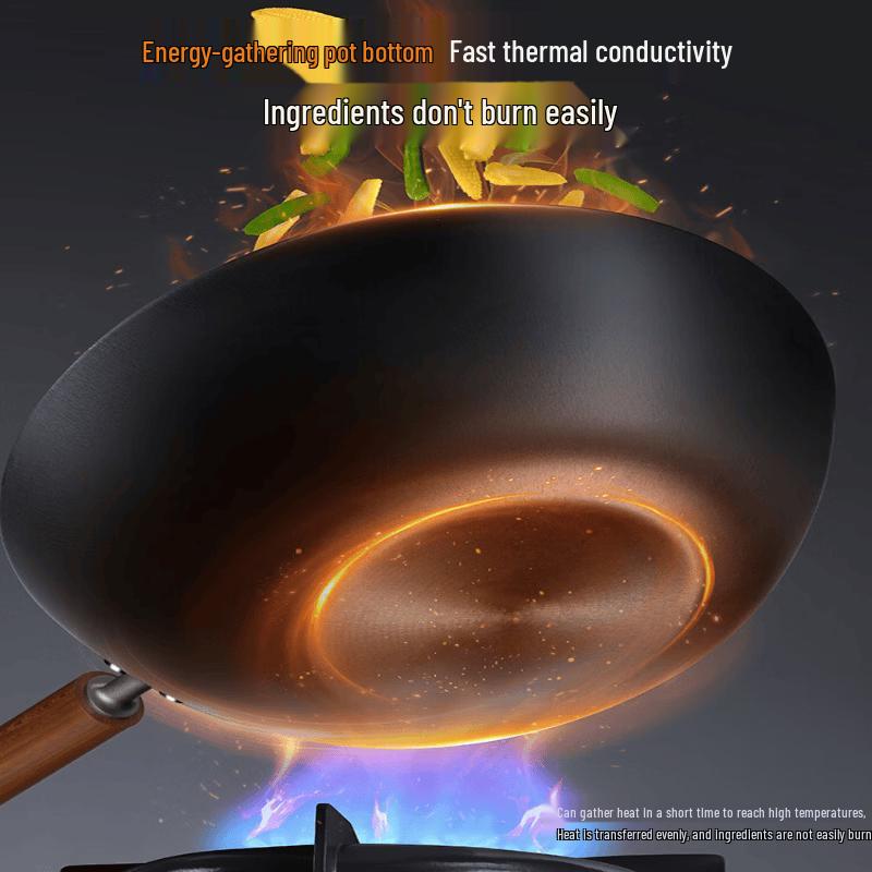 KOBACH 30cm Pre-Seasoned Cast Iron Wok
