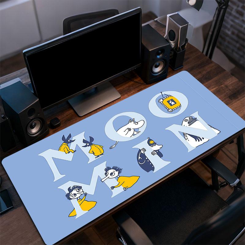 Moomin Art Mouse Pad, Large Gaming Desk Mat, Non-slip XXL Mousepad for Laptop & Tablet, Mini PC Playmat with Stitched Edges