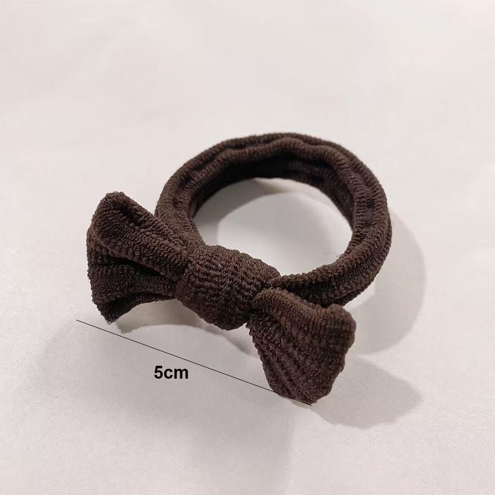 1pcs 5Colors Bow Hair Ring Flocking Tie Ponytail Hair Circle colourful hair band  Girl Accessories
