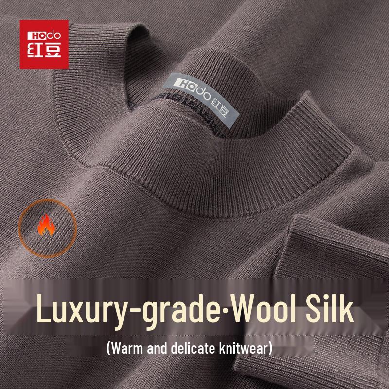 Hodo Men's Wool & Silk Blend Semi-High Collar Knit Sweater