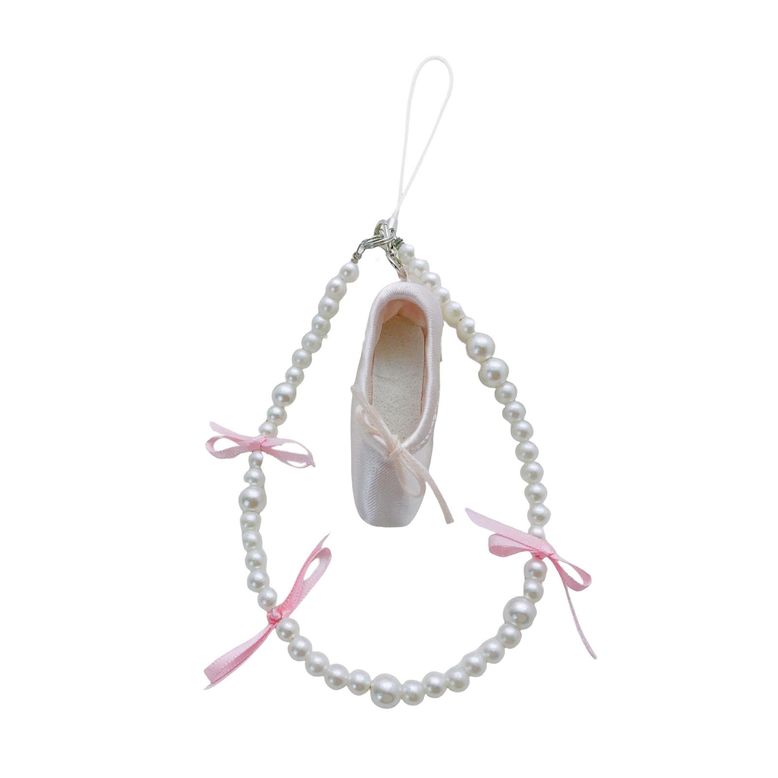 

Элегантный брелок в виде балетной туфельки, прочный модный аксессуар из ткани с прочными жемчужинами, украшение для сумок на каждый день T1