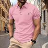 Men's Casual Slim Fit Polo Shirt Short Sleeve Solid Color Chest Pocket Golf Business Top