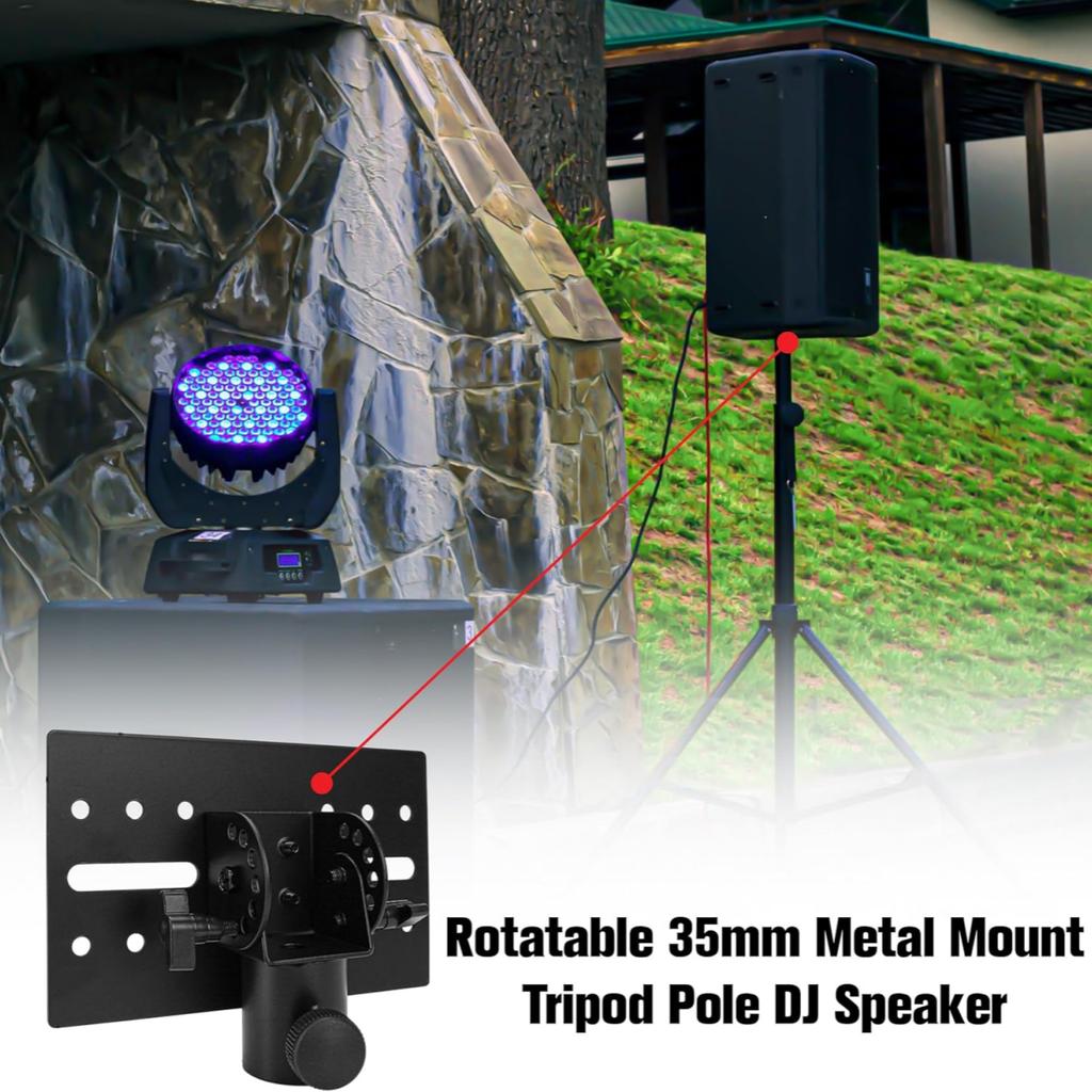 Miwayer 35mm Rotatable Metal DJ Speaker Stand Adapter Top Cap /90° Angle Adjustable  Tripod Pole Mount Adapter for Stage/Event