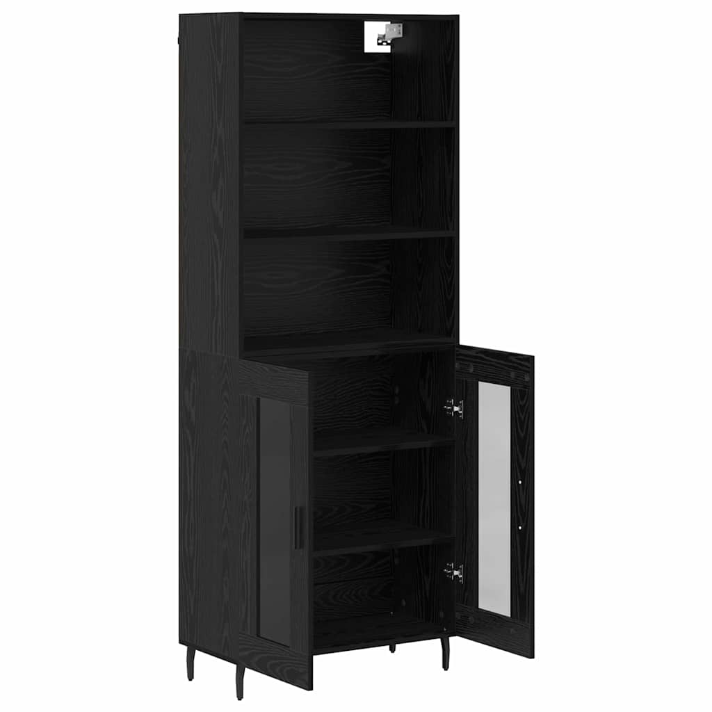 Highboard in Black Oak Look 69.5 x 34 x 180 cm