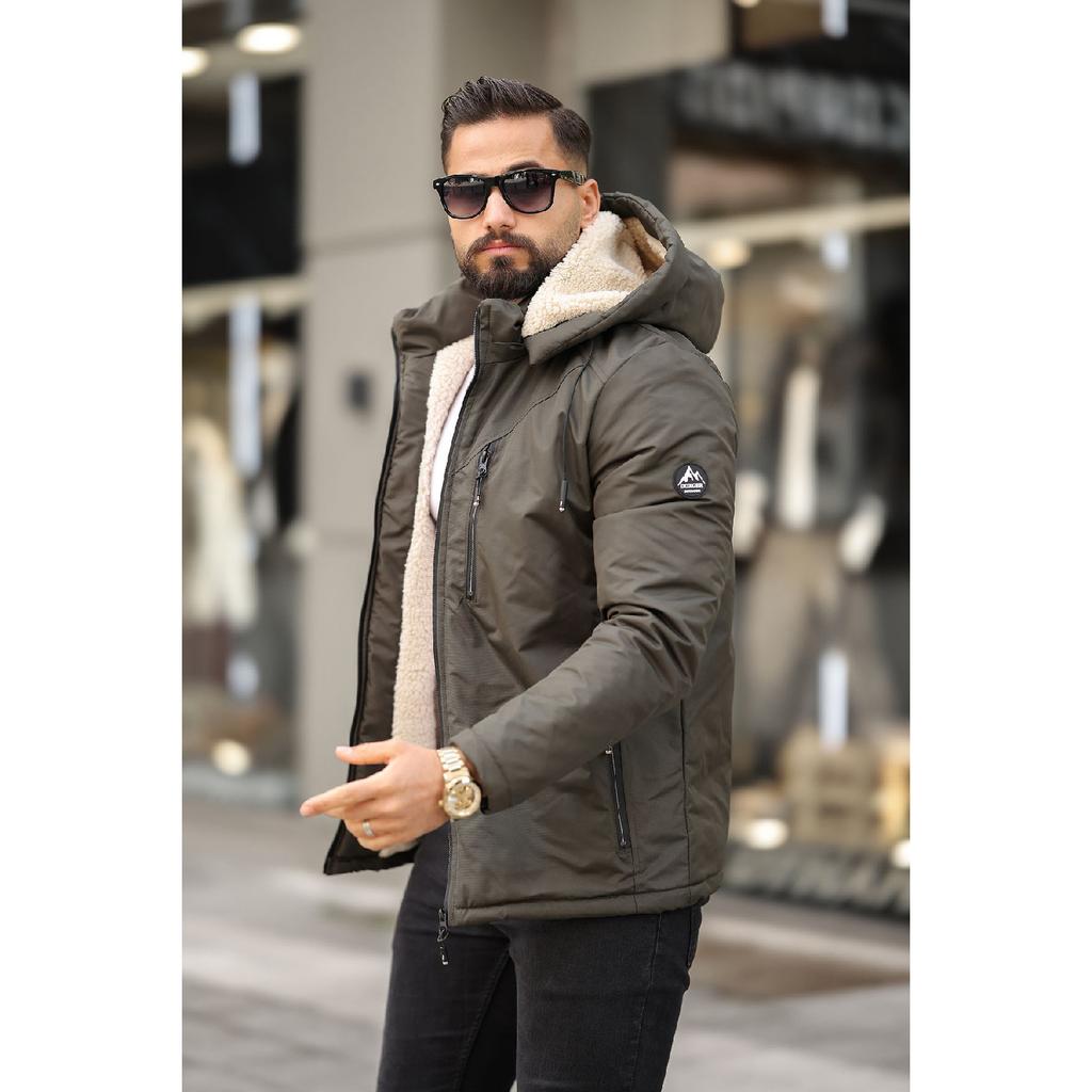 Winter Coat With Fur Inside And Removable Hood