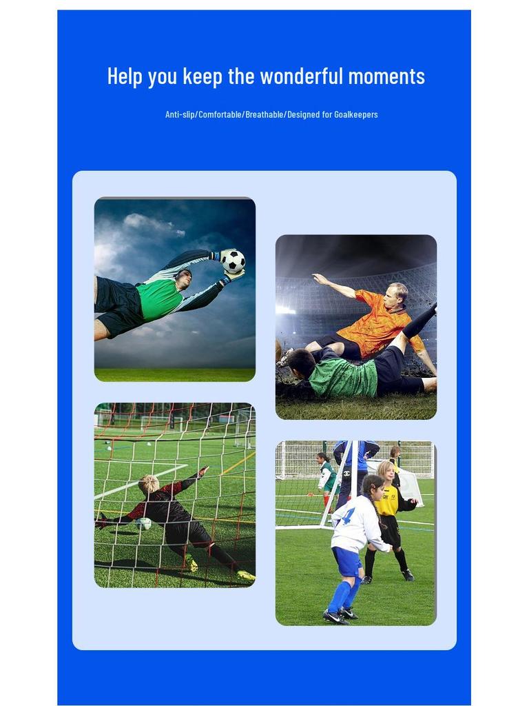 Professionelle Anti-Rutsch-Latex-Fußballtorwarthandschuhe für Erwachsene und Kinder mit Fingerschutz, Stoßdämpfung und verschleißfestem Trainingsdesign.