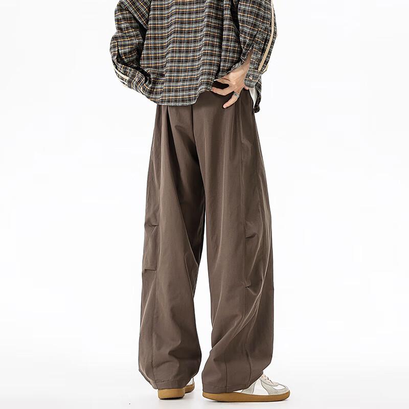 MMOPTOP Men's Japanese Style Loose Fit Curved Workwear Pants