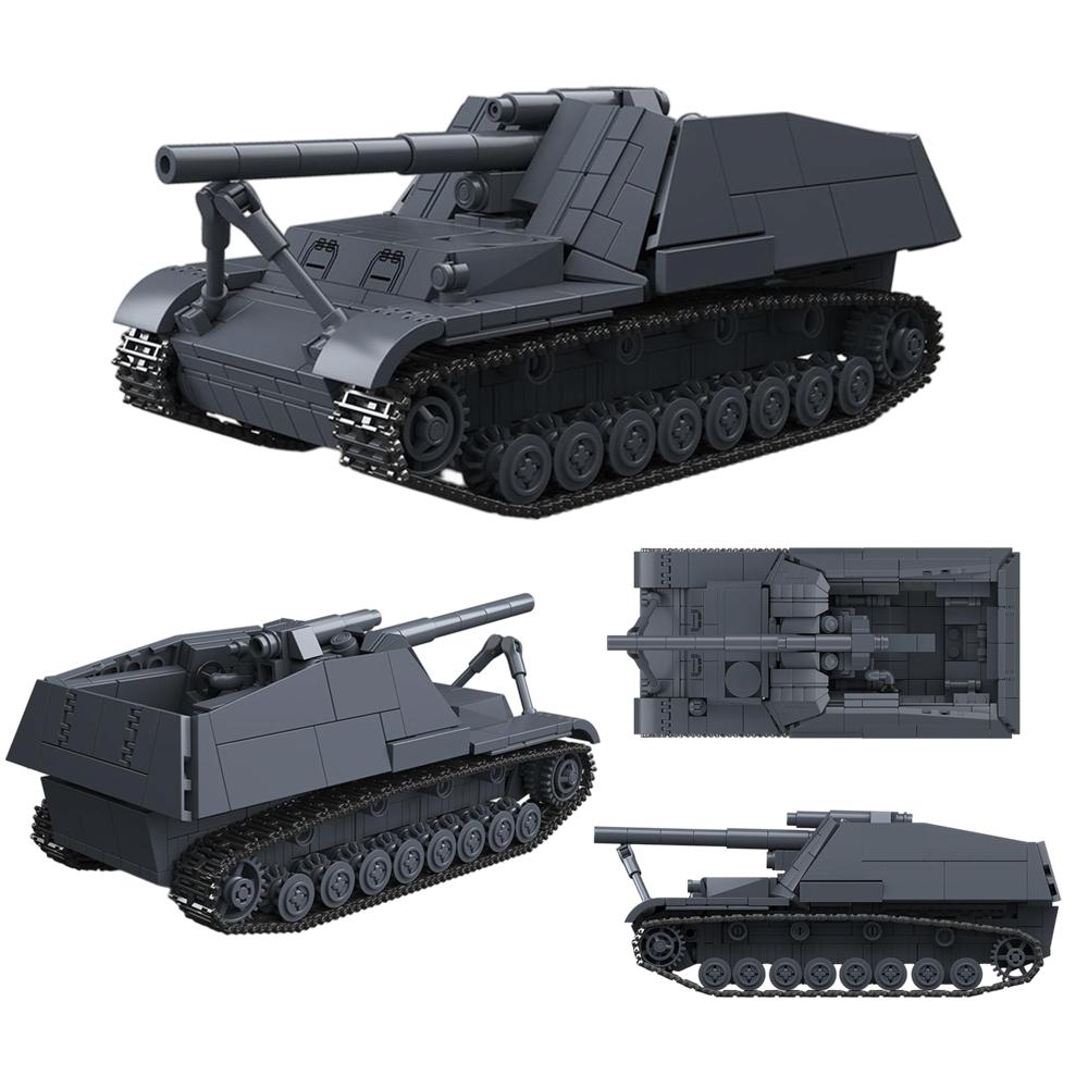 Military World War Building Blocks Army Soldiers Sd.Kfz.165 Self-Propelled Artillery Tank Bricks Toys For Gift