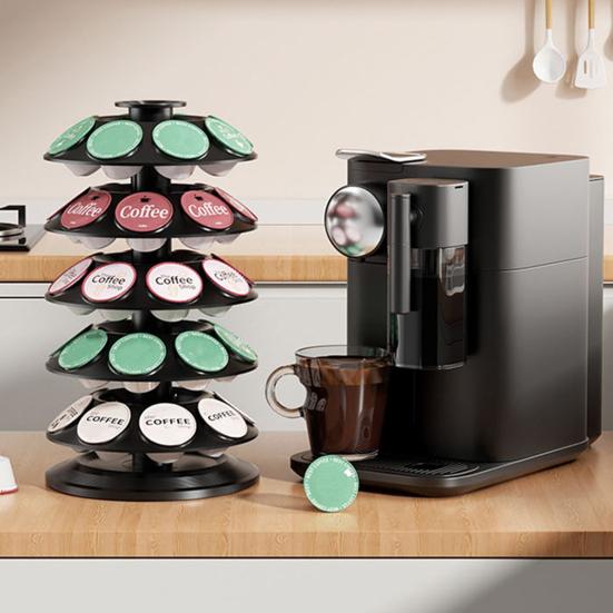 Kaffekapselhållare för K-Cups Snurrande Kaffekapselorganisatör Rymmer 40 Kapslar Utrymmesbesparande Kaffekapselkarusell för Köksbänk Kontor