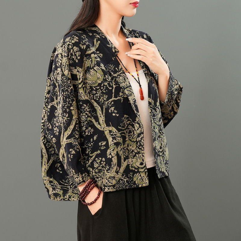 

Короткая модная куртка, воротник костюма, универсальная свободная цветная куртка-кардиган 2XL