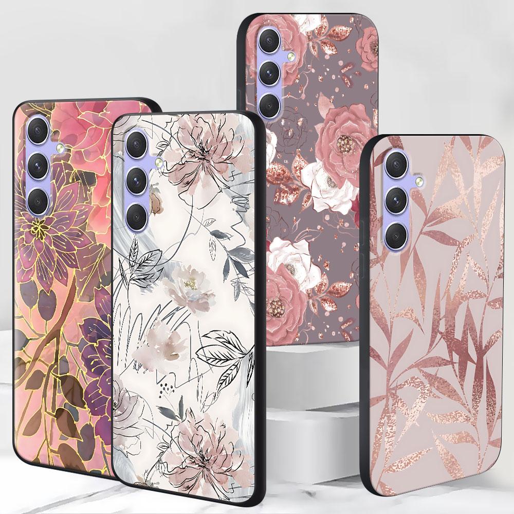 Rose Love Heart Gold Case for Samsung Galaxy A51 A53 A54 A31 A52 A12 A13 A21s A22 A32 A11 A22 A33 A41 A52s A73 TPU Phone Cover