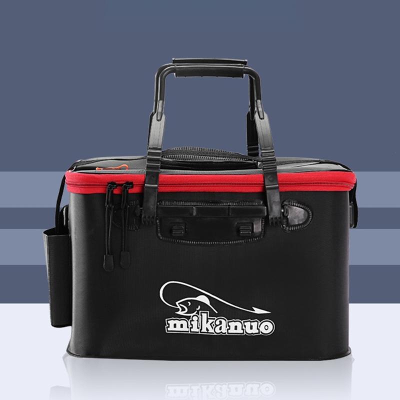Living Fish Bucket Folding Fishing Bucket Multi-function Live Fish Baits Bucket Live Fish Container for Hiking Camping