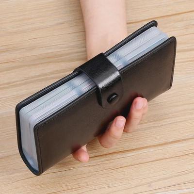 Large Capacity Genuine Leather Card Holder for Women & Men: Fashionable Multi-Card Slot for Business and Credit Cards.
