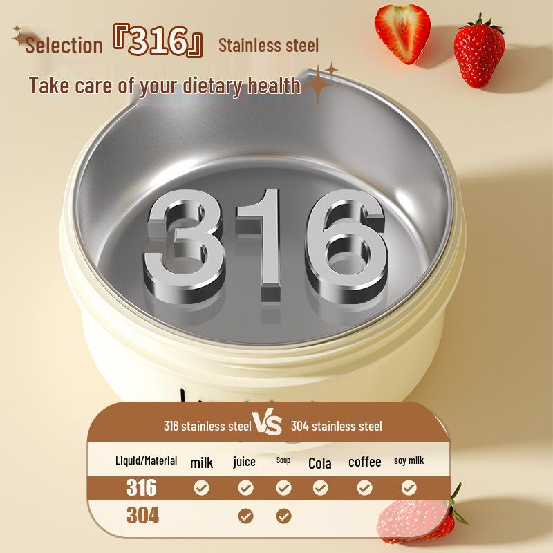 316 Stainless Steel Insulated Microwave Bento Lunch Box with Soup Bowl, Round Gift Set for Office Workers and Students.