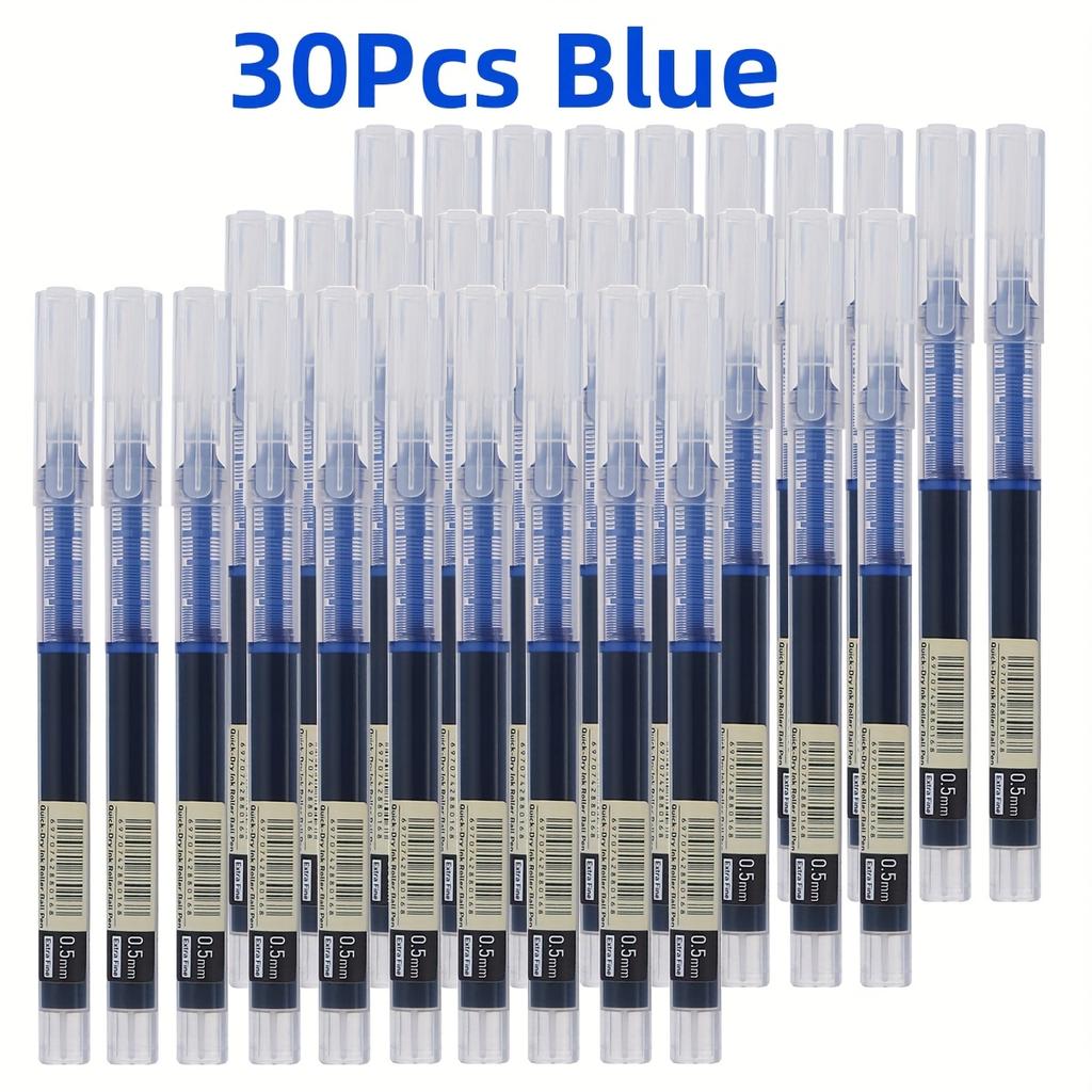 30 quick drying neutral pens, 0.5mm fine tip, smooth writing, quick drying ink, durable plastic, safety cover - perfect for daily use writing pens