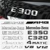 3D ABS Silver/Black Car Styling Letter Logo Sticker For Mercedes Benz C 200 220 300 C200 C220 C300 C320 E43 E63 E200 E220 E300