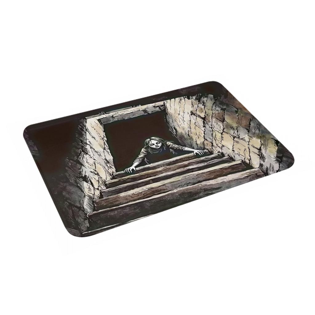 3D Illusion Mysterious Staircase Front Door Mat Anti-Slip Indoor Absorbent Doormat Kitchen Bedroom Entrance Rug Carpet