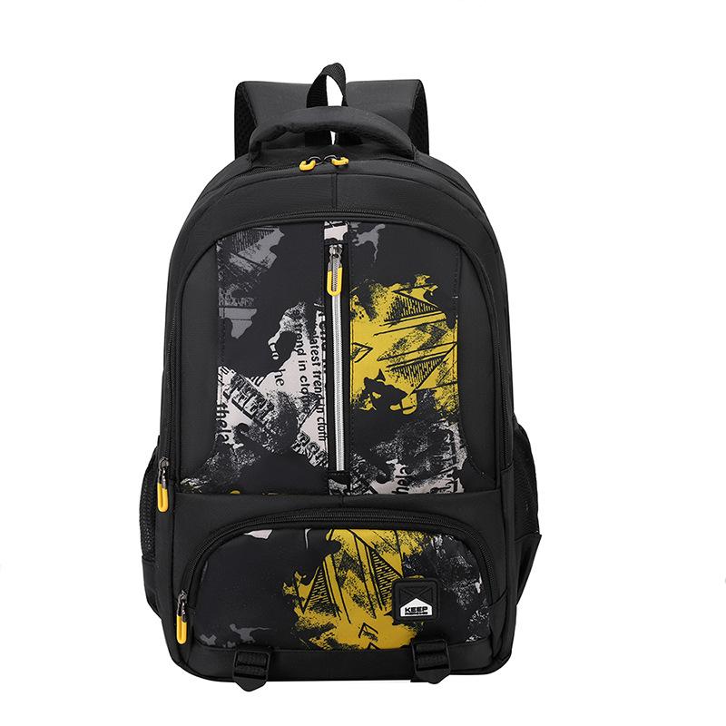 Men's backpack junior high school student schoolbag backpack computer bag burden reduction wear-resistant leisure bag