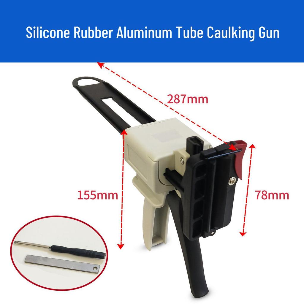 AB Glue Gun 1:1, 2:1, 10:1 Dual Tube Epoxy Resin Glue DP420 with Manual Metal Top Buckle