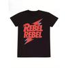 Bowie Ein T-Shirt - Unisex Rundhals-T-Shirt mit "REBEL" Grafik, Weicher & Bequemer Stoff, Klassisches Design für Freizeitkleidung & Sammlerstück, Ganzjahres
