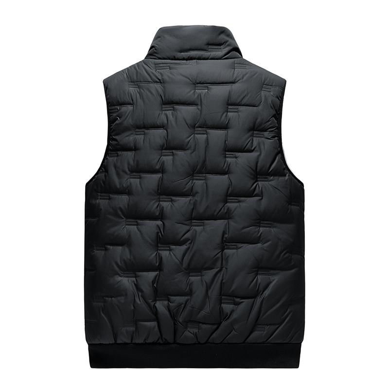 Autumn Winter Popular Men's Casual Plus Size Vest Stand Up Collar Windproof and Warm and Plush Sleeveless Cotton Jacket  Outdoor