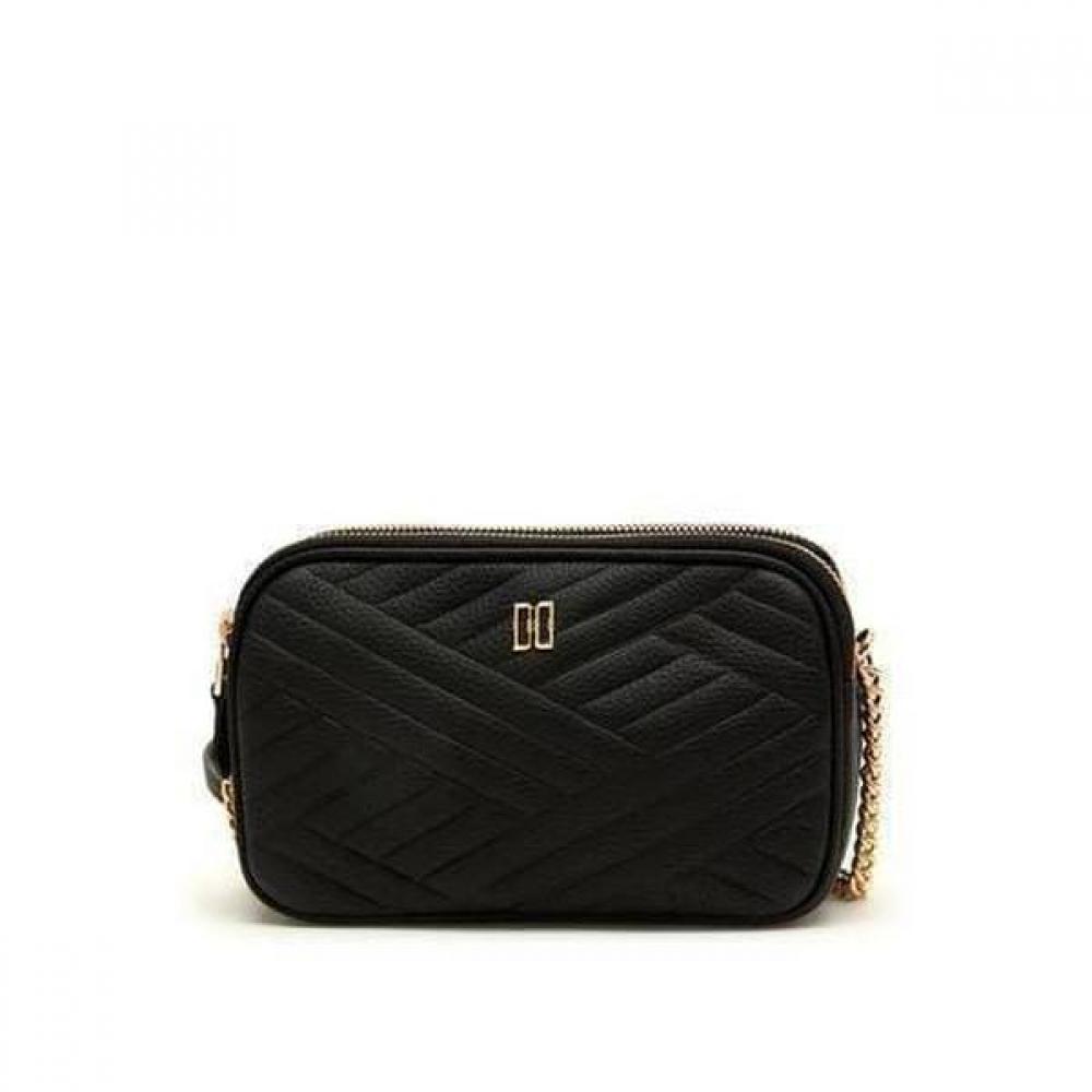 Daks Black Carlisle Embossed Leather Golddd Double Zipper Crossbody Bag Dcwa6e21