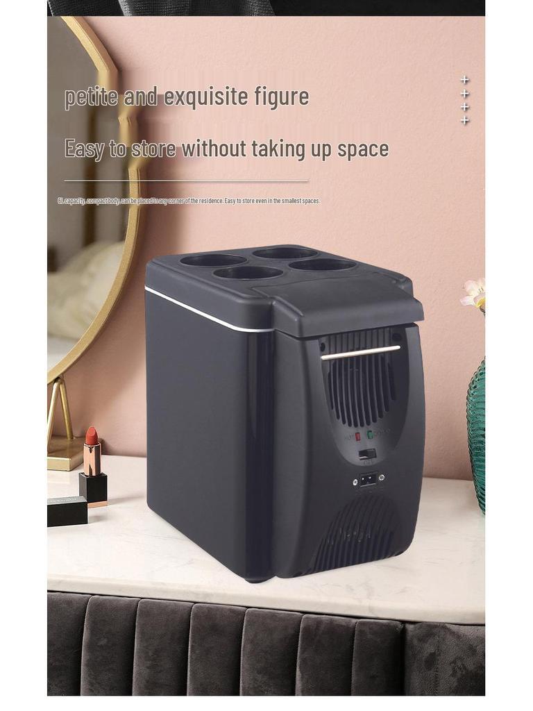 6L Car Refrigerator & Warmer - Compact Mini Fridge for Dorms