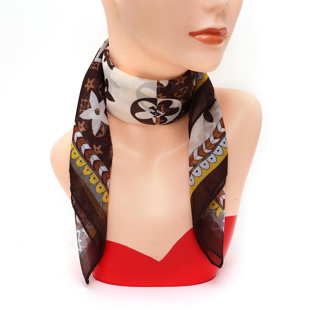 2025 Small Square Women's Chiffon Scarf - Star Symbol, Fashionable, Classic, Cool, Breathable Headscarf Decor