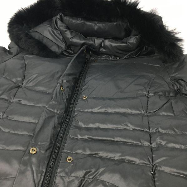 Unvie-rose Blue Fox Fur 80% Down Coat Outerwear Women’s Size 9AR M Black Fox Fur Trim(USED)